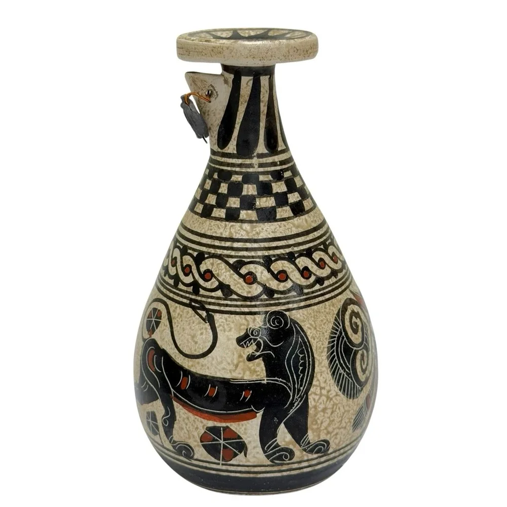 Vintage‎ Museum Reproduction Handmade Greek Pottery Alabastron Corinthian 650 BC